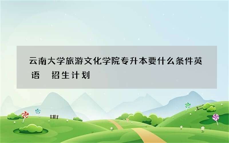 云南大学旅游文化学院专升本要什么条件英语 招生计划